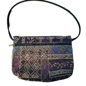 Vintage Danny K. Beverly Hills Tapestry Handbag H: 7" x W: 10"